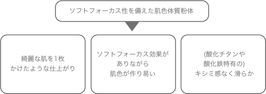 ソフトフォーカス性を備えた肌色体質粉体