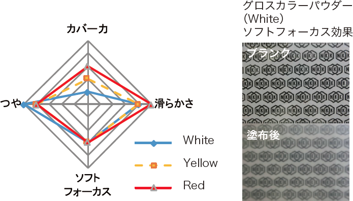 グロスカラーパウダー（White）ソフトフォーカス効果